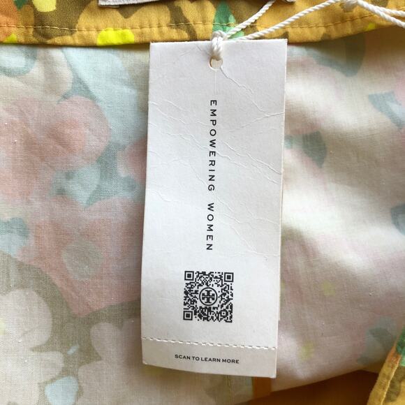 Tory Burch Blossom Poplin Skort Yellow Floral Pleated Women's Size 10 NWT - Picture 10 of 16